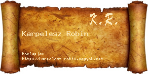 Karpelesz Robin névjegykártya